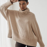 MABLE - SAND Knit Turtle Neck Pullover