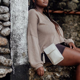AGNES- STONE Leather Pouch