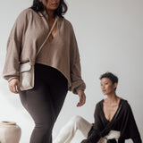 AGNES- STONE Leather Pouch
