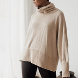 MABLE - SAND Knit Turtle Neck Pullover