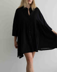AIDEN - BLACK Buttoned Dress