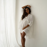 AIDEN - WHITE Buttoned Dress