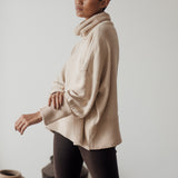 MABLE - SAND Knit Turtle Neck Pullover