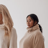 MABLE - SAND Knit Turtle Neck Pullover