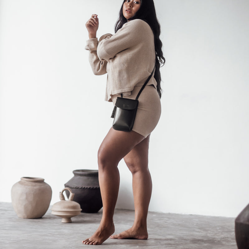 AGNES- BLACK Leather Pouch