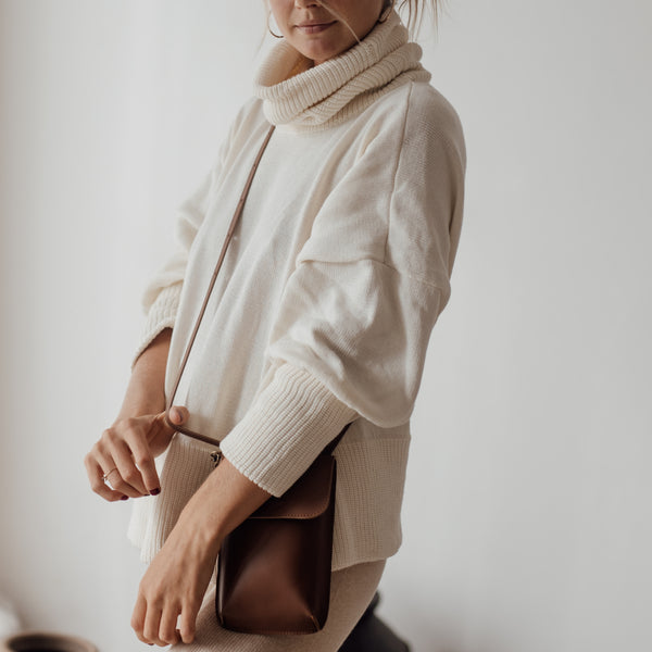 MABLE - CREAM Knit Turtle Neck Pullover