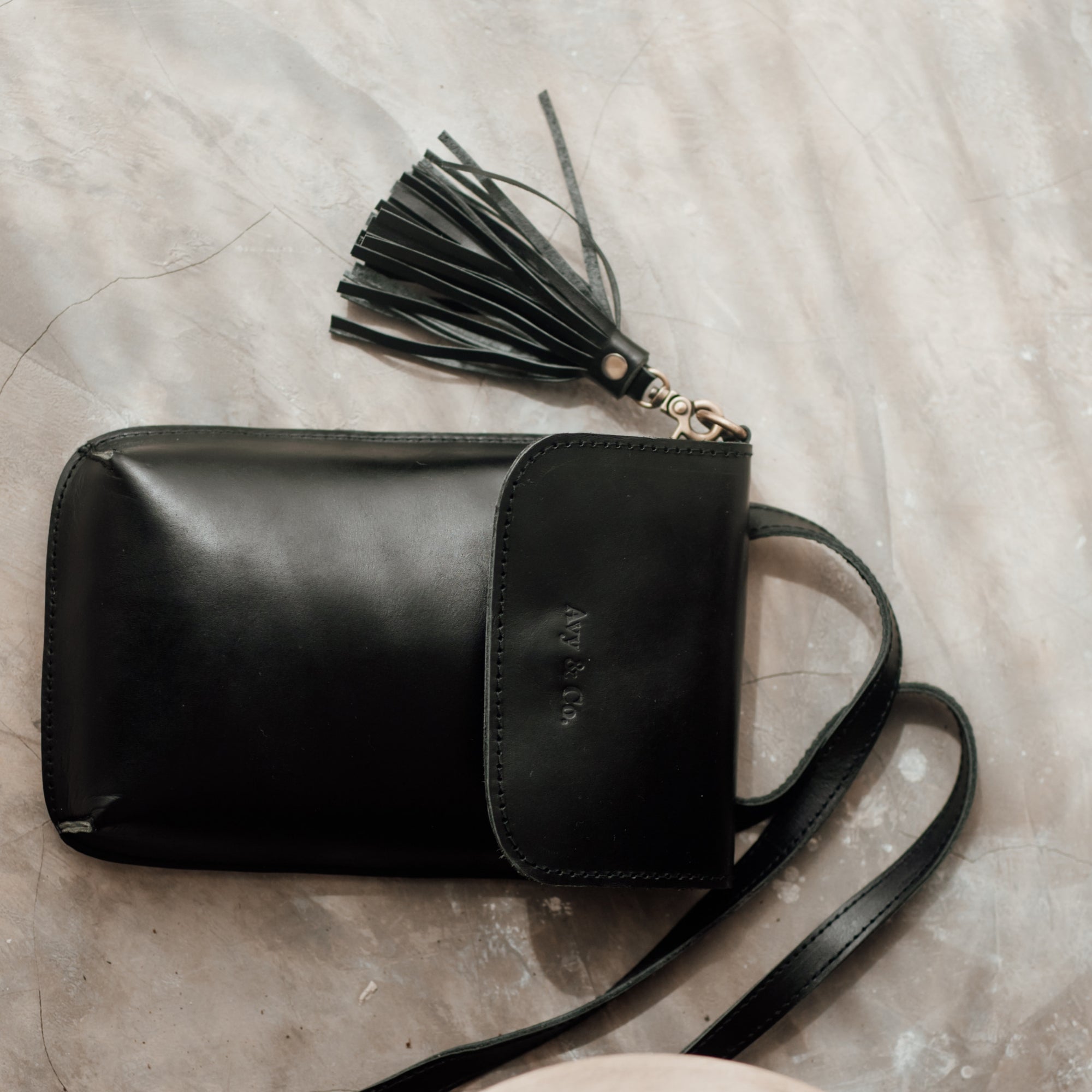 AGNES- BLACK Leather Pouch