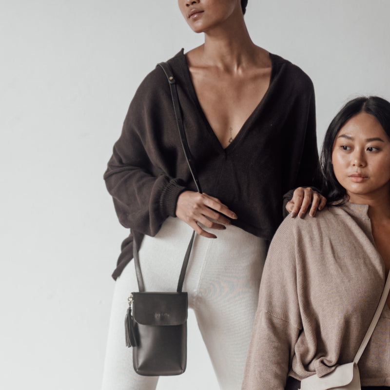 AGNES- BLACK Leather Pouch