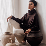MABLE - CHOCOLATE Knit Turtle Neck Pullover