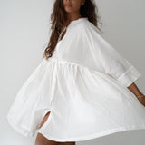 AIDEN - WHITE Buttoned Dress