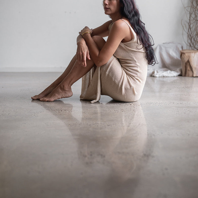 JUNI - SAND Knit Slip Dress