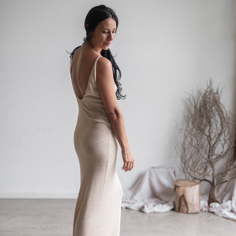 JUNI - SAND Knit Slip Dress