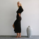 ALINTA - CHOCOLATE Knit Dress