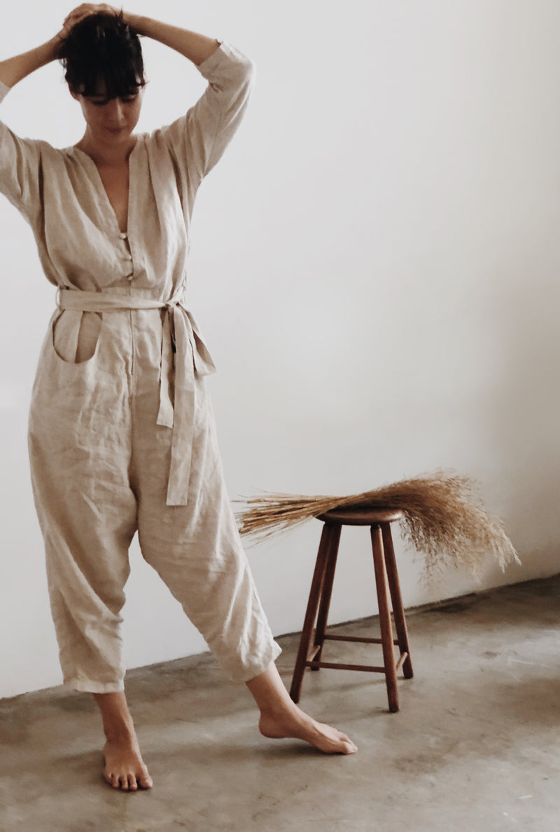 IRIS - NATURAL Linen Jumpsuit