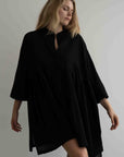 AIDEN - BLACK Buttoned Dress