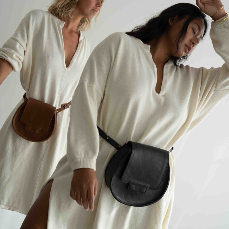 AYU - BLACK Leather Belt Bag