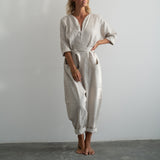 IRIS - NATURAL Linen Jumpsuit