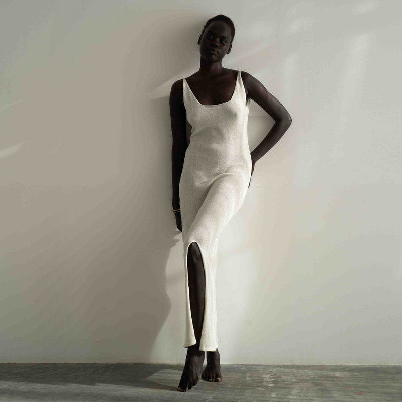 JUNI - SAND Knit Slip Dress
