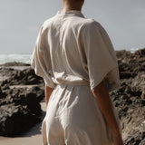 YIN - NATURAL Linen Playsuit